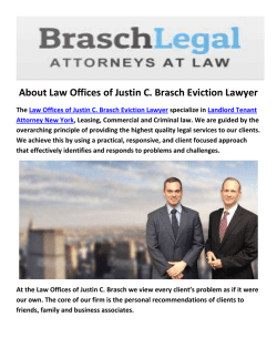 Law Offices of Justin C. Brasch Eviction Lawyer Commercial Tenant Rights