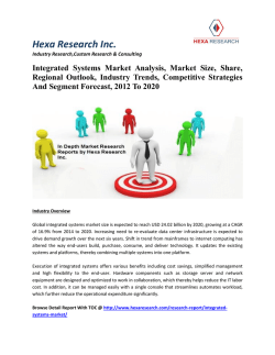 Integrated Systems Market Analysis, Market Size, Share, Regional Outlook, Industry Trends, Competitive Strategies And Segment Forecast, 2012 To 2020