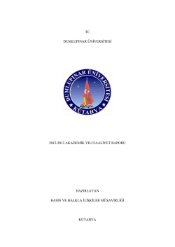 tc dumlupınar üniversitesi 2012-2013 akademik yılı faaliyet raporu