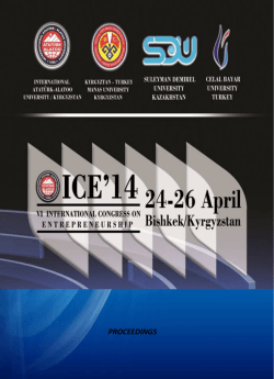 ICE2014 Kongre Kitabı - International Congress on Entrepreneurship