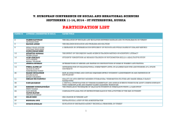 participation list - International Association of Social Science Research