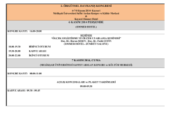Kongre Programı - 2. Örgütsel Davranış Kongresi