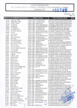 Eş ve Sağlık Mazereti Kurası Noter Onaylı Sonu&ccedil; Listesi
