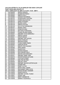 2014-2015 eğitim yılı yıllık dersler vize sınav listeleri idari yargılama