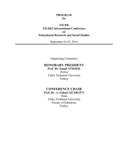YICER: YILDIZ International Conference on Educational Research