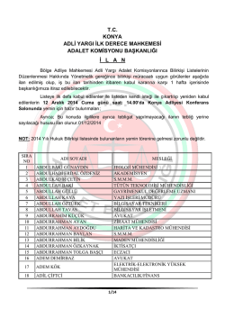 Yemin Listesi - Konya Adliyesi