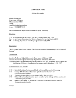 CURRICULUM VITAE - Department of History