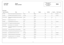 COUNTRY SECTION Turkey Fishery products