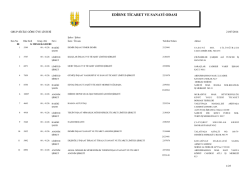 8. Meslek Grubu - Edirne Ticaret ve Sanayi Odası