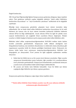 Değerli katılımcılar, XIII. Ulusal Sınıf &Ouml;ğretmenliği