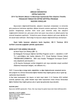 Mezun ve Mezuniyet Aşamasında Olan Adaylara Yönelik