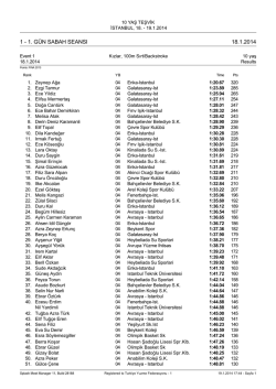t&uuml;m sonu&ccedil;lar - İstanbul İl Y&uuml;zme Temsilciliği