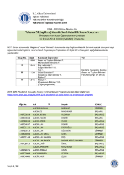 Yabancı Dil (İngilizce 10 Eylül İngilizce) Hazırlık