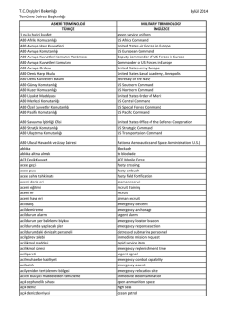 Askeri Terminoloji - Ministry of Foreign Affairs