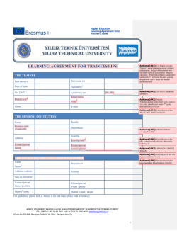 LEARNING AGREEMENT FOR TRAINEESHIPS