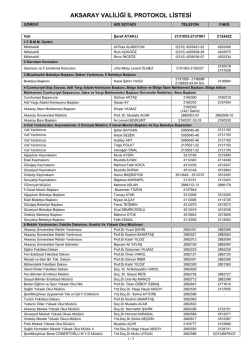 AKSARAY VALİLİĞİ İL PROTOKOL LİSTESİ