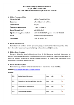 10. Sınıf Temel Elektronik ve Ölçme Dersi Yol Haritası
