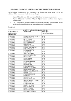 PEDAGOJİK FORMASYON EĞİTİMİ ÖN BAŞVURU YERLEŞTİRME