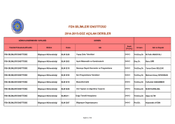 2014-2015 G&uuml;z D&ouml;nemi i&ccedil;in a&ccedil;ılan derslere buradan ulaşabilirsiniz