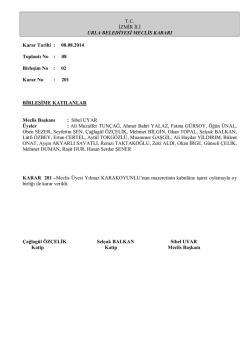 08 Ağustos 2014 Meclis Kararı