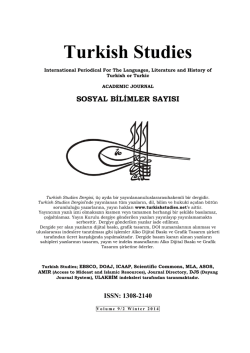 Edit&ouml;rden - Turkish Studies