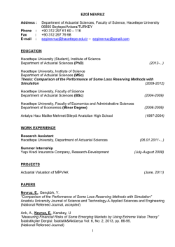 1 EZGİ NEVRUZ Address : Department of Actuarial