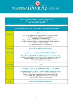 II. ULUSLARARASI DAVRAZ SEMPOZYUMU PROGRAMI