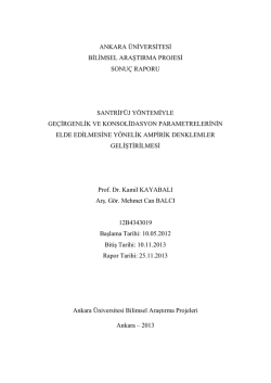 ankara üniversitesi bilimsel araştırma projesi sonuç raporu santrifüj