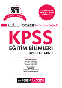 Ezberbozan KPSS Eğitim Bilimleri Konu Anlatımlı 2015