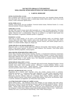 necmettin erbakan üniversitesi mekatronik mühendisliği bölümü