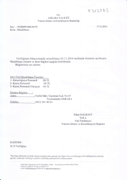 Ankara Valiliği Misafirhane konulu yazısı