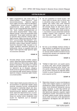 KPSS Eğitim Bilimleri T&uuml;rkiye Geneli Deneme Sınavı 4 &Ccedil;&ouml;z&uuml;mleri