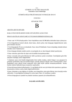 G&uuml;mr&uuml;k M&uuml;şavirliği Mesleki Yeterlilik Sınavı B Kitap&ccedil;ığı Soru ve