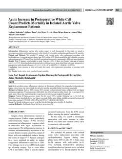 Acute Increase in Postoperative White Cell Count