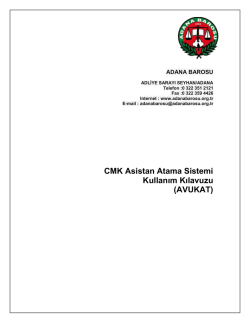 AVUKAT - ADANA BAROSU ONLINE İŞLEMLER