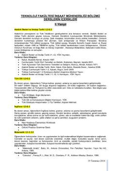 Ders İ&ccedil;erikleri G&uuml;ncellenmiştir. - Teknoloji Fak&uuml;ltesi
