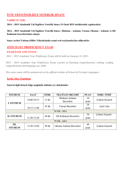 iyte ydyo ingilizce yeterlik sınavı ıztech sfl profıcıency exam
