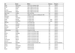 Ad Soyad B&ouml;l&uuml;m Durumu Program G&uuml;lay BOLATTEKİN Alman Dili