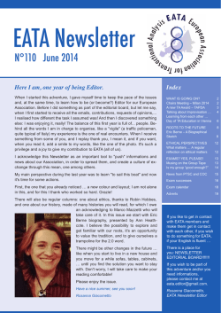EATA Newsletter - European Association for Transactional Analysis
