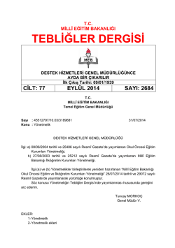 2684_Eylul 2014 - Tebliğler Dergisi