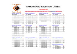 SAMUR KARO HALI STOK LİSTESİ