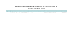 istanbul &uuml;niversitesi m&uuml;hendislik fak&uuml;ltesi 2014