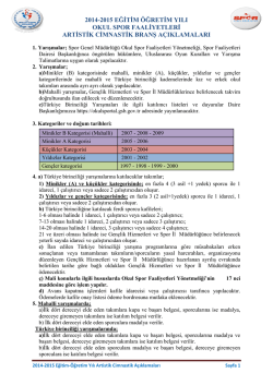 CİMNASTİK ARTİSTİK BRANŞ A&Ccedil;IKLAMALARI