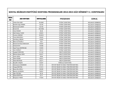 sosyal bilimler enstit&uuml;s&uuml; doktora programları 2014