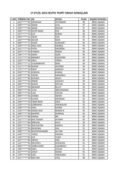 17 eylül 2014 seviye tespit sınavı sonuçları