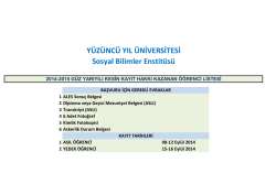 Sosyal Bilimler Tezli Yüksek Lisans Sonuçları