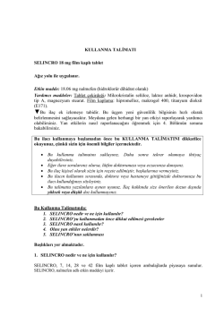 Selincro® 18 mg Film Kaplı Tablet