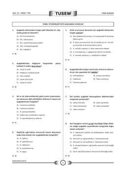 2 TEMEL TIP BİLİMLERİ TESTİ A&Ccedil;IKLAMALI CEVAPLAR 1