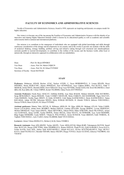 FACULTY OF ECONOMICS AND ADMINISTRATIVE SCIENCES