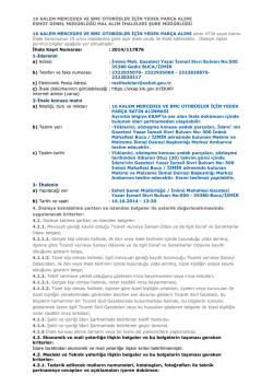 16 kalem mercedes ve bmc otob&uuml;sler i&ccedil;in yedek par&ccedil;a alımı eshot